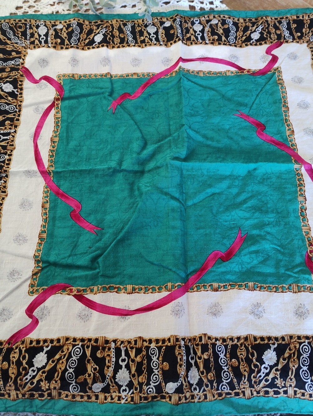 Celine 19x19 Approximate Scarf.. No Stains.. I Believe It's Cotton. - Picture 2 of 6